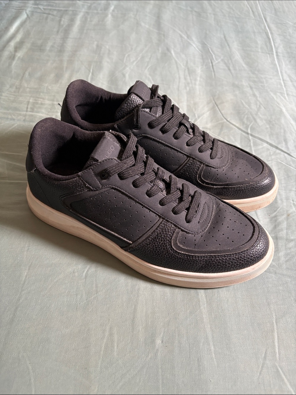 Aldo Black Low-Top Sneakers with Cream Sole